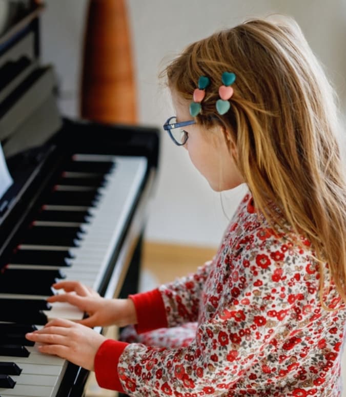 Piano lesson at home