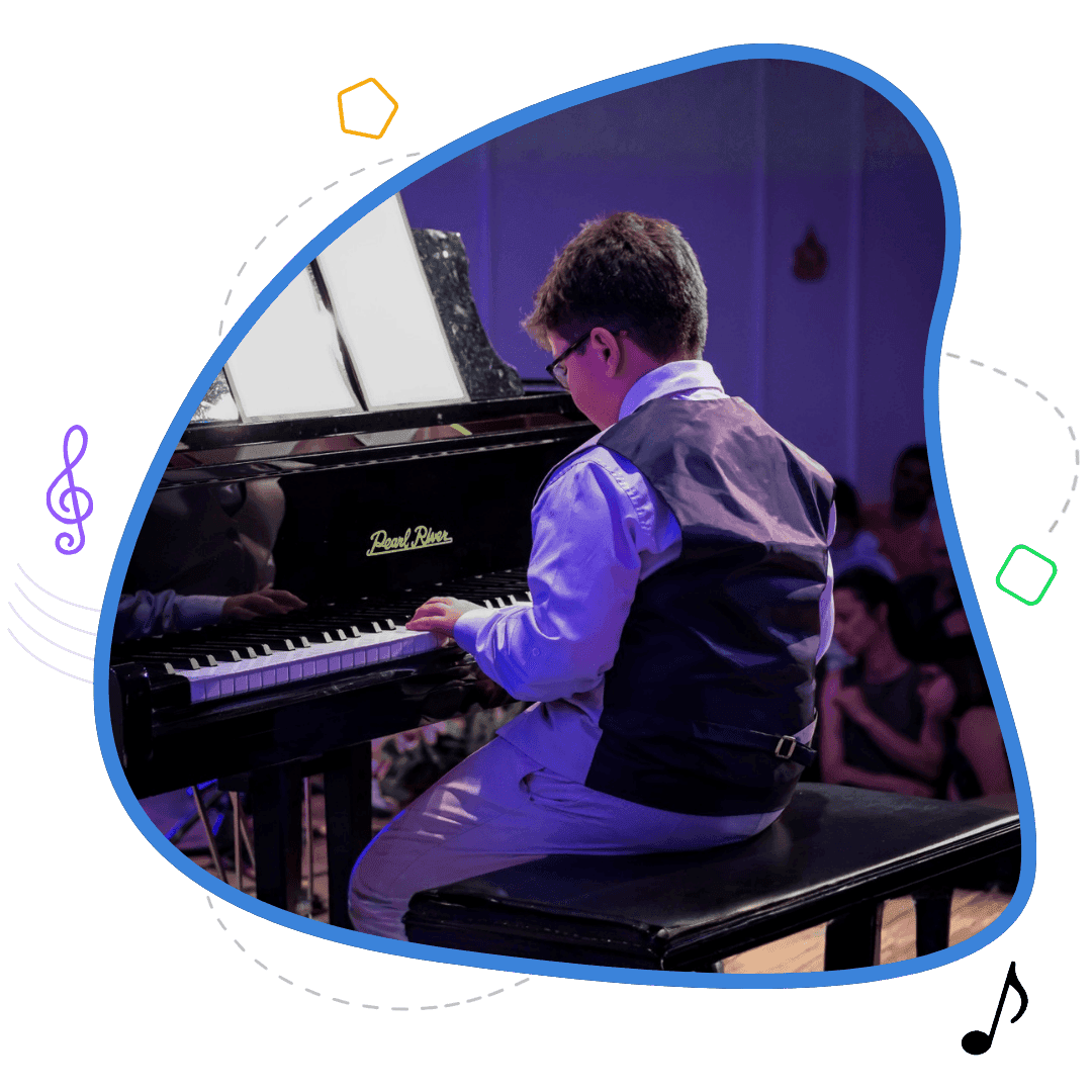 Unlock Piano student performing at a concert